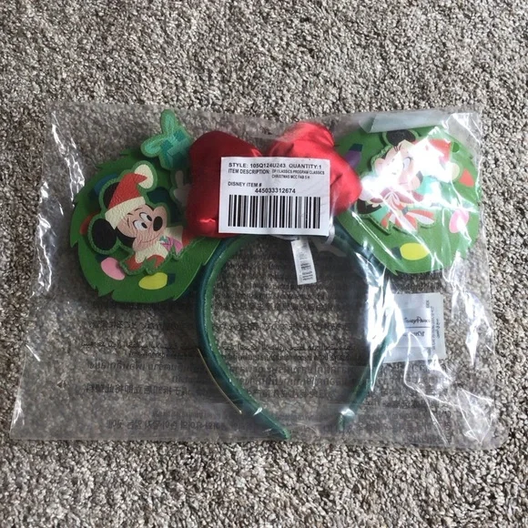 DISNEY LOUNGE FLY HOLIDAY MINNIE EARS - NWT - Picture 6 of 6